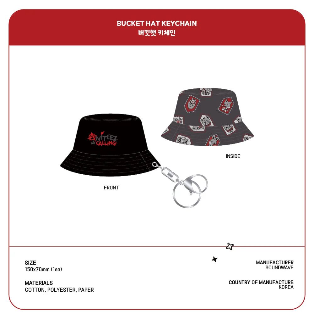 ATEEZ - ANITEEZ IN THE CALLING BUCKET HAT KEYCHAIN