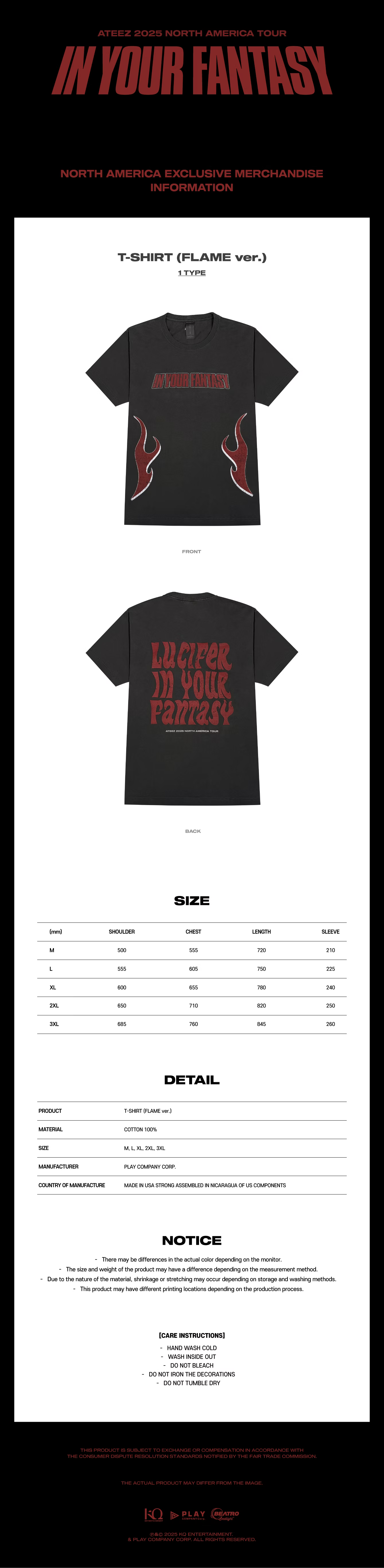 ATEEZ - IN YOUR FANTASY T-SHIRT [FLAME VER.]