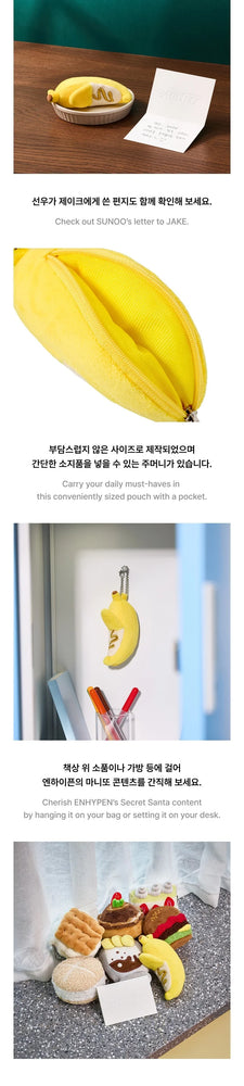 
                      
                        picture showing different angles of  the pouch keychain made by sunoo in the shape of a banana
                      
                    