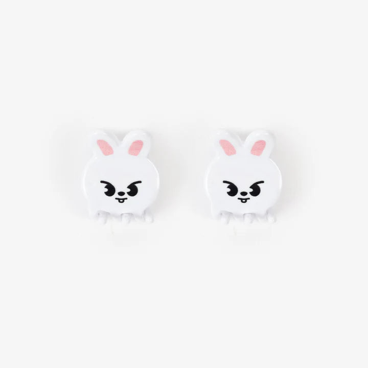 picture of two small hair clips with leebit faces
